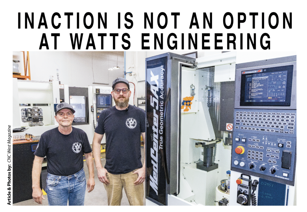 photo of two men and a CNC machine